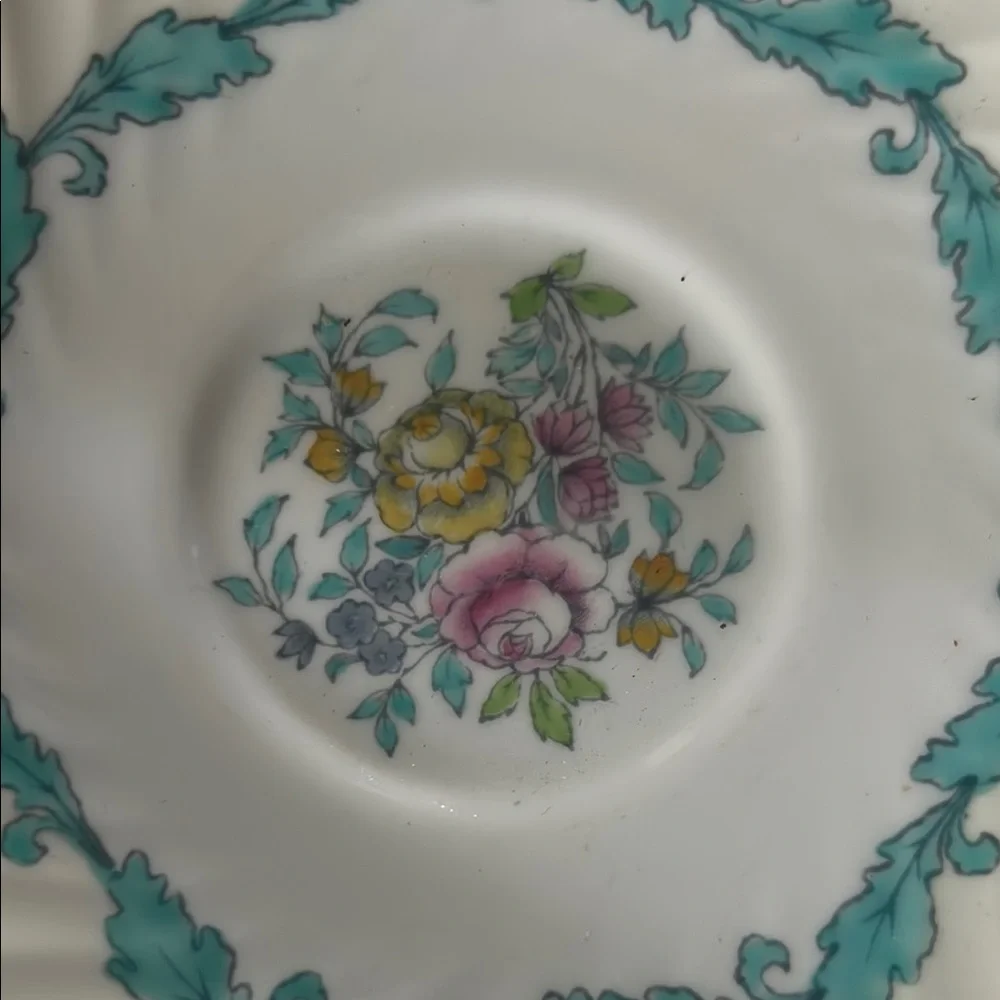 Vintage Minton Ardmore Cream and Turquoise Saucers